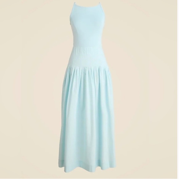 J. Crew women’s pintuck mixty midi dress tank blue size S - Picture 3 of 6